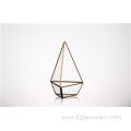 Clear Geometric Glass Terrarium Lantern Tabletop